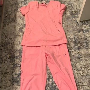 Pink koi scrubs